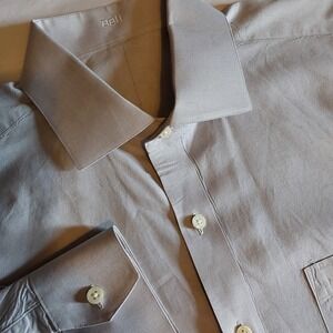 J Hilburn Men's Designer Custom‎ Non-Iron Dress Shirt 17 34-35 Lt Gray